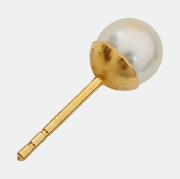 Faux Pearl Gold Stud Earrings