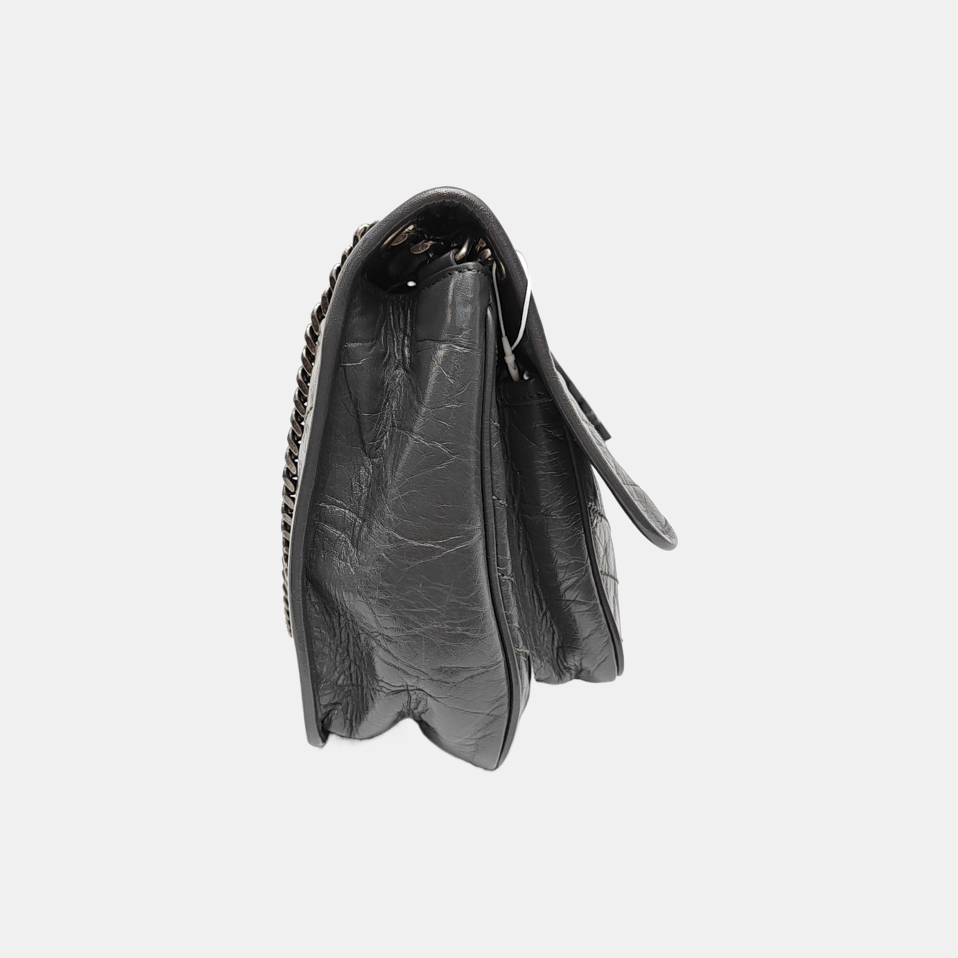NIKI Medium Chevron Calfskin Gray