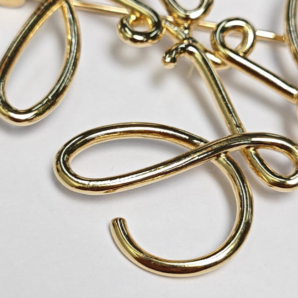 Anagram Metal Gold Brooch