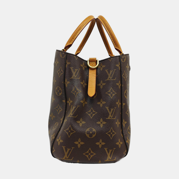 MONTAIGNE MM Monogram Coated Canvas Brown