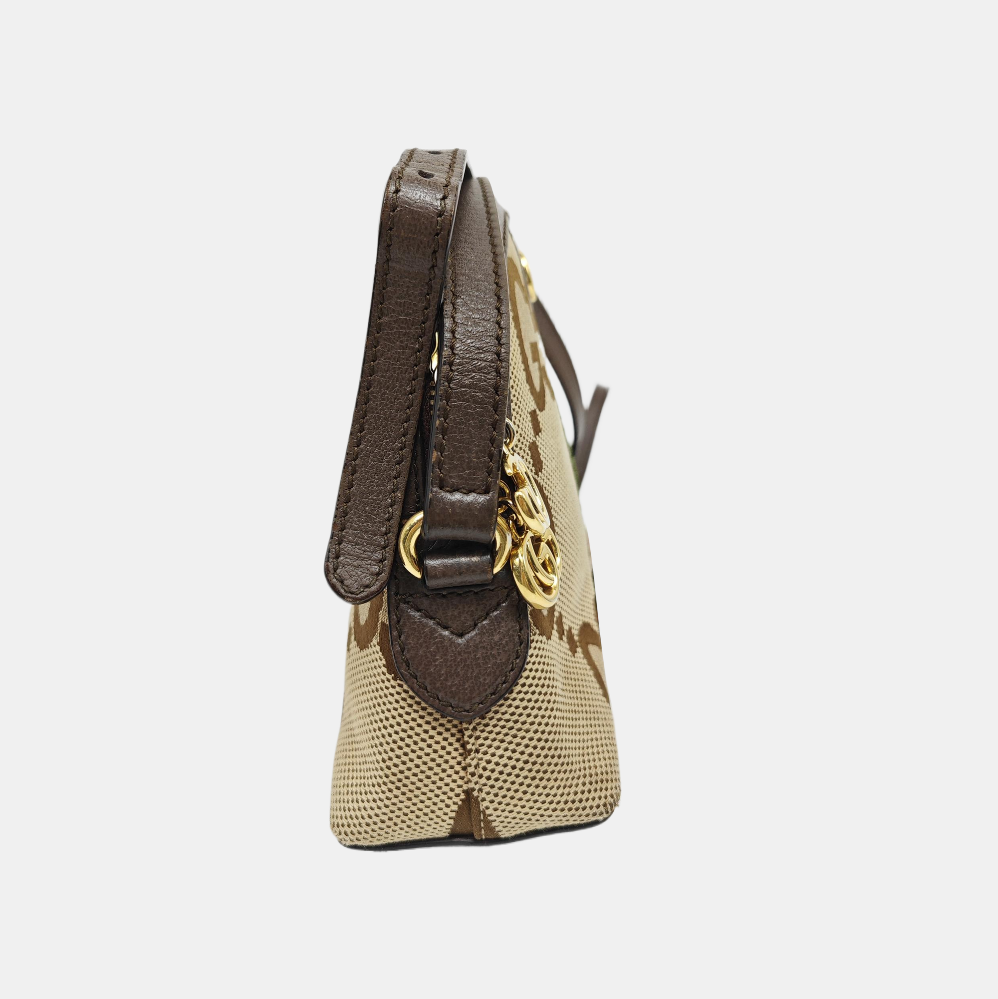 Ophidia Small Monogram Fabric Brown