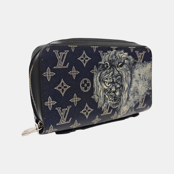 TROUSSE TOILETTE Monogram Coated Canvas Blue
