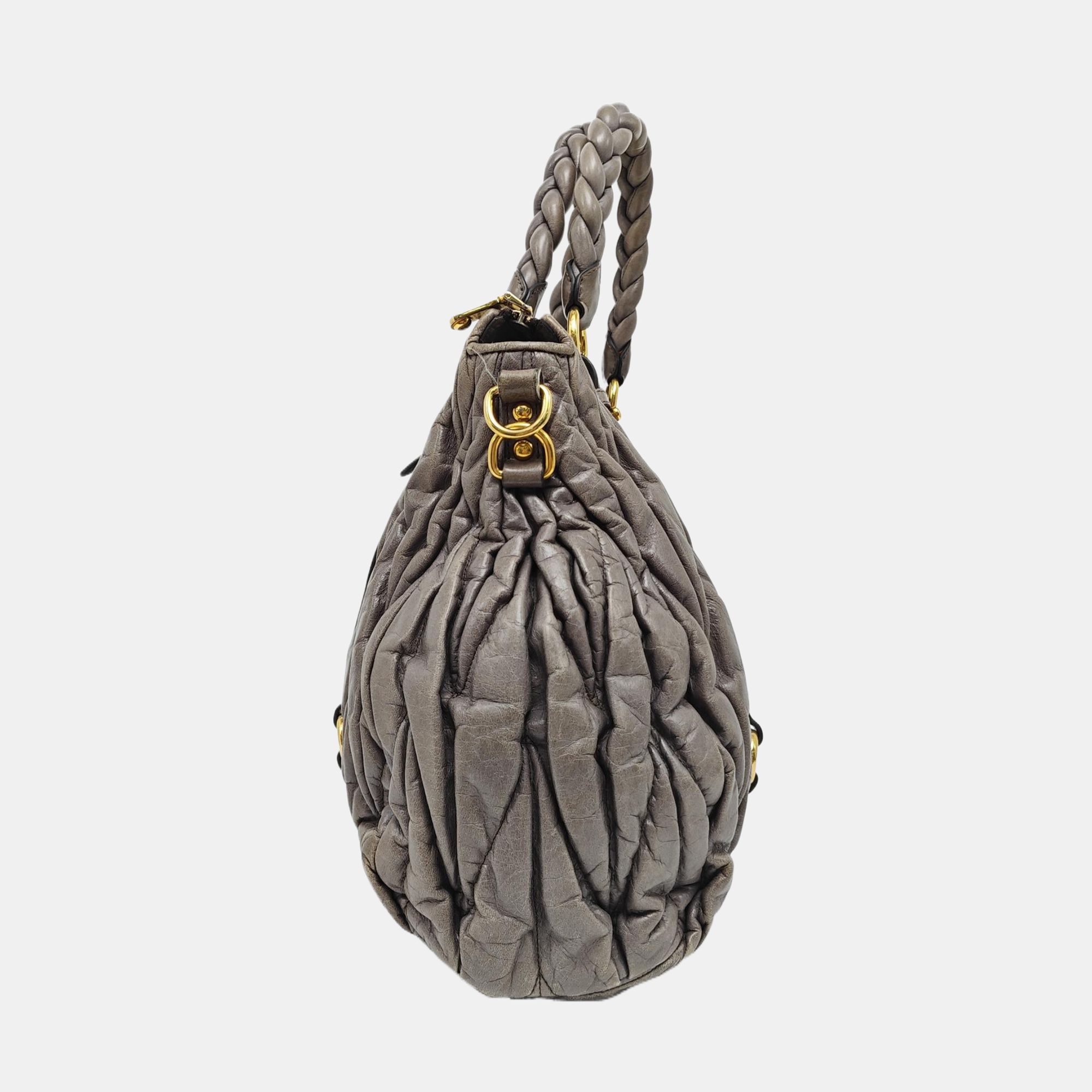 Quilted Calfskin Shoulder Bag Gray