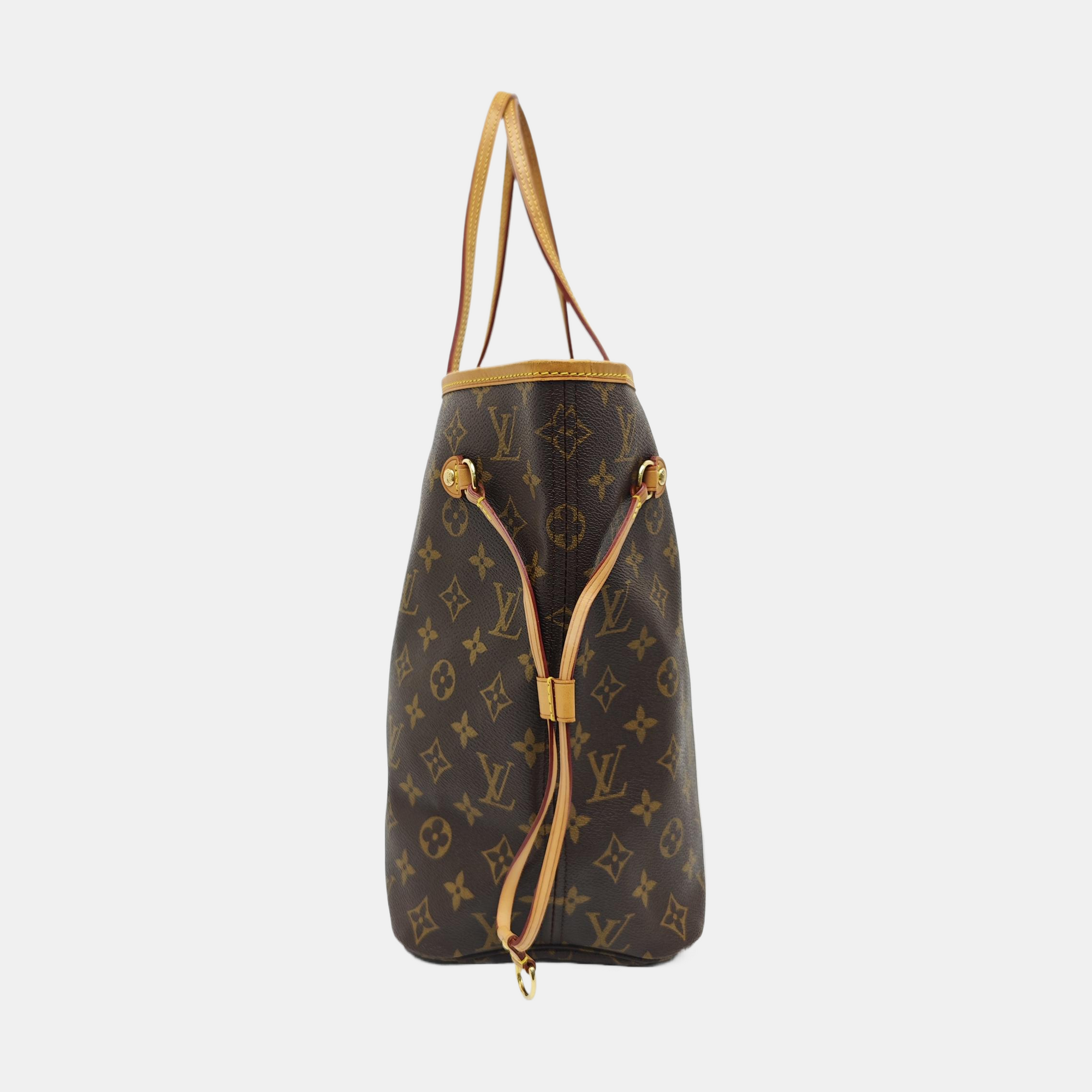 NEVERFULL MM Monogram Coated Canvas Brown