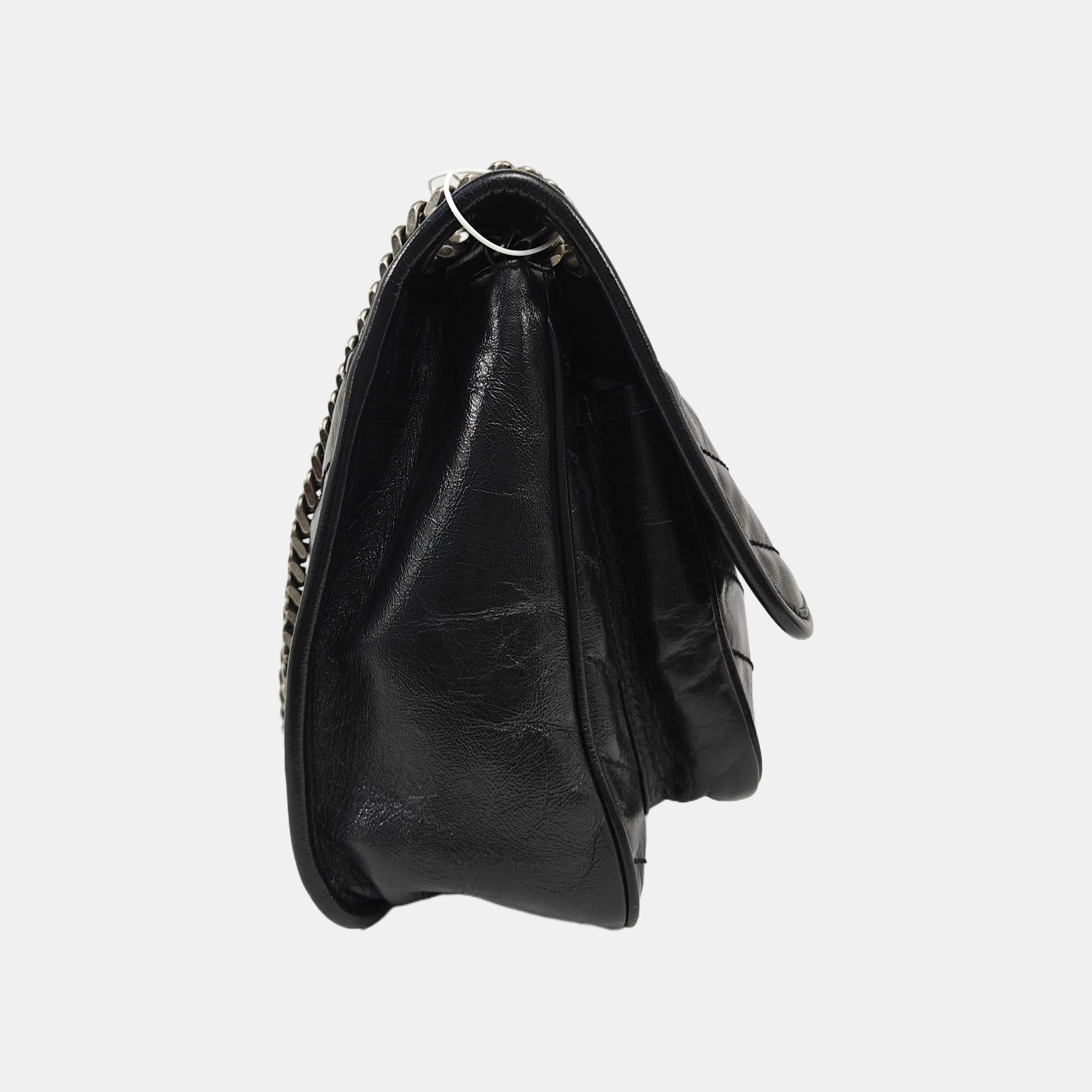NIKI Medium Chevron Calfskin Black