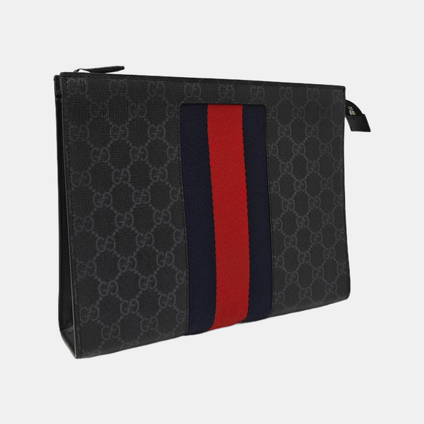 GG Supreme Monogram Coated Canvas Gray