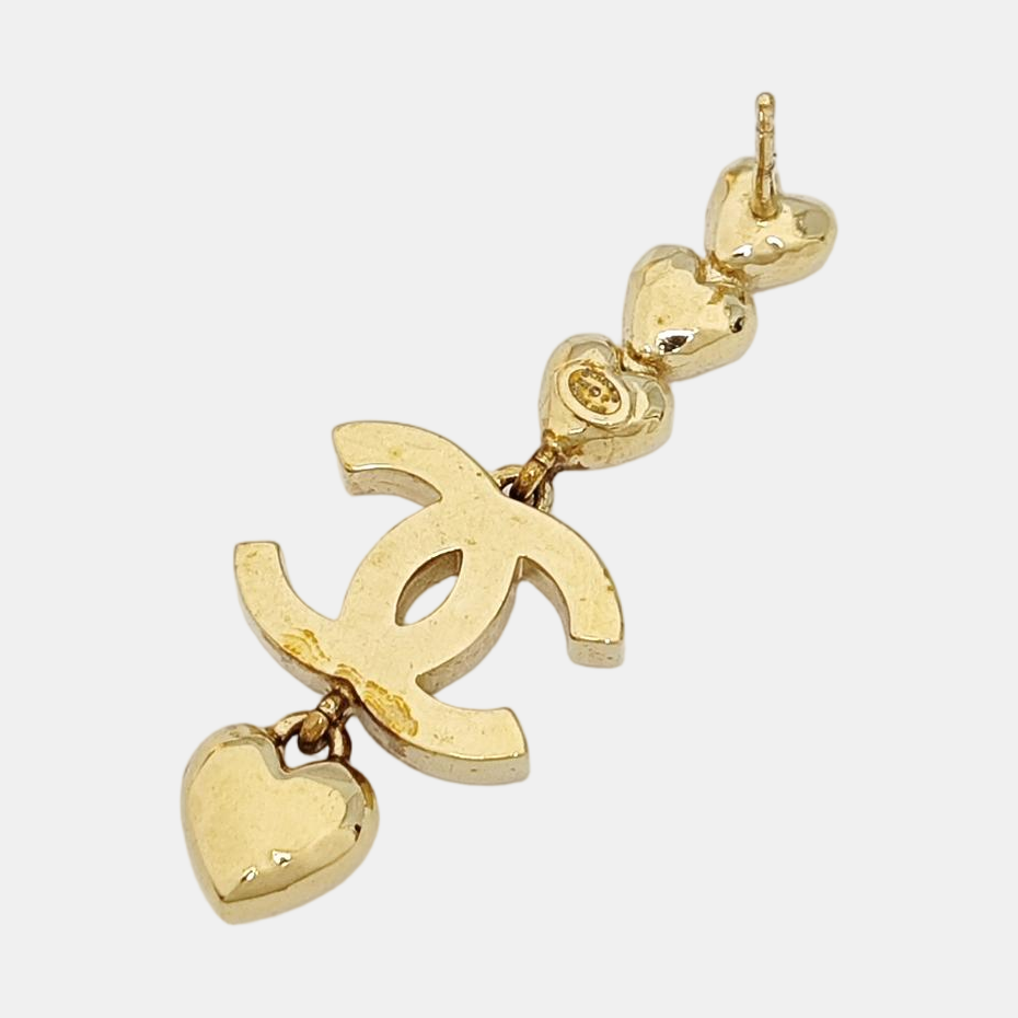 CC Logo Metal Gold Earrings