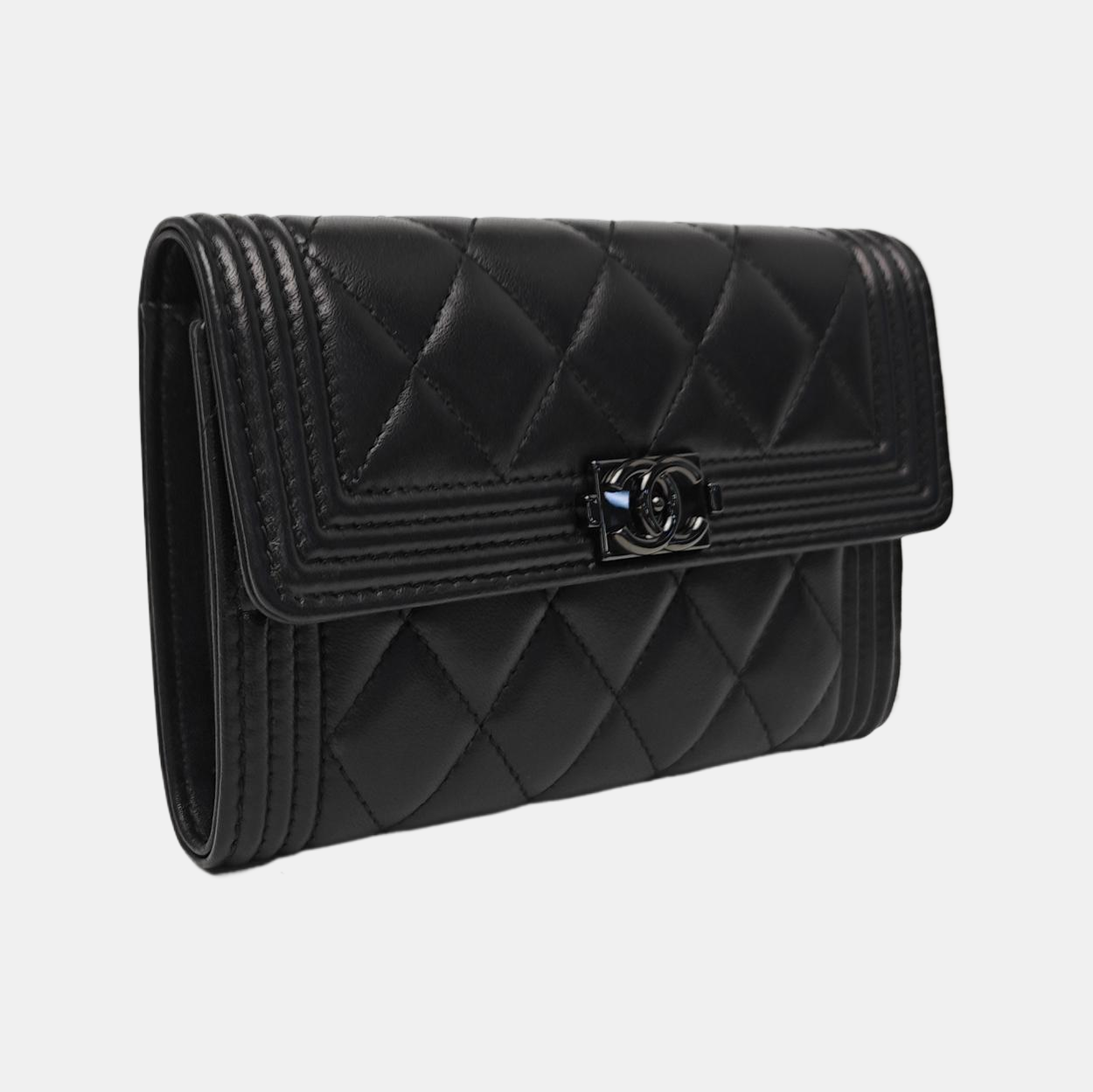 Quilted Lambskin Wallet Black