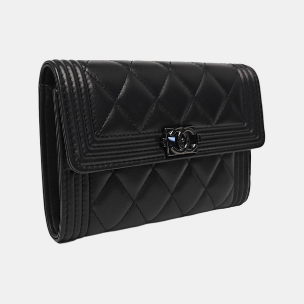 Quilted Lambskin Wallet Black