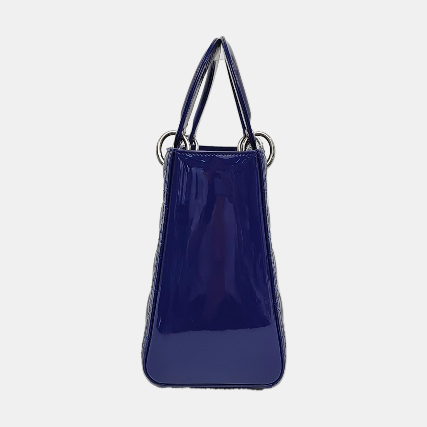 Lady Dior Medium Quilted Patent Leather Blue