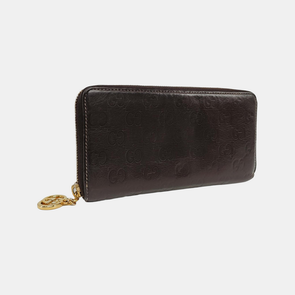 Ligne Shima Monogram Calfskin Brown Wallet