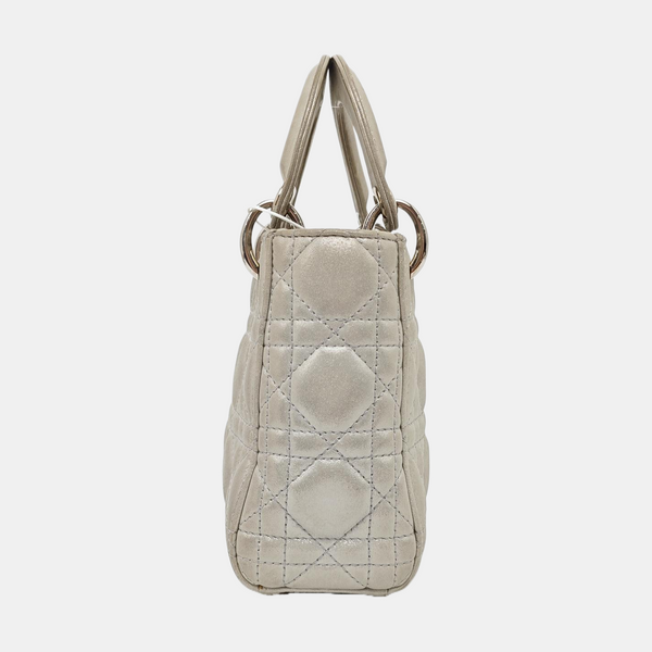 Lady Dior Mini Cannage Lambskin Gray