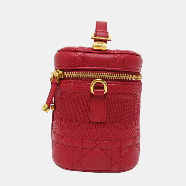 Travel Vanity Small Cannage Lambskin Red
