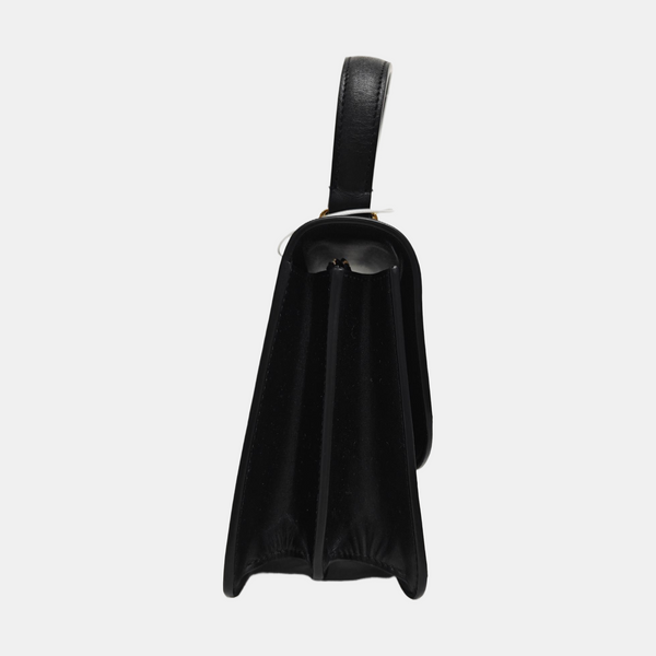 Calfskin Top Handle Bag Black