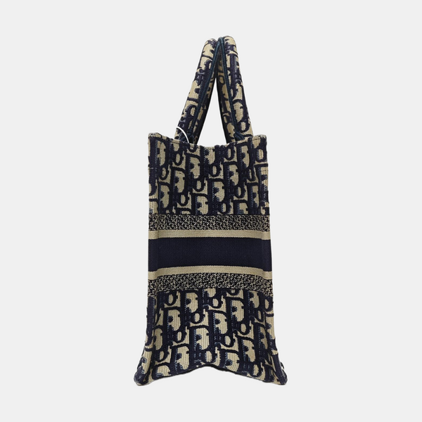 Book Tote Small Oblique Canvas Blue