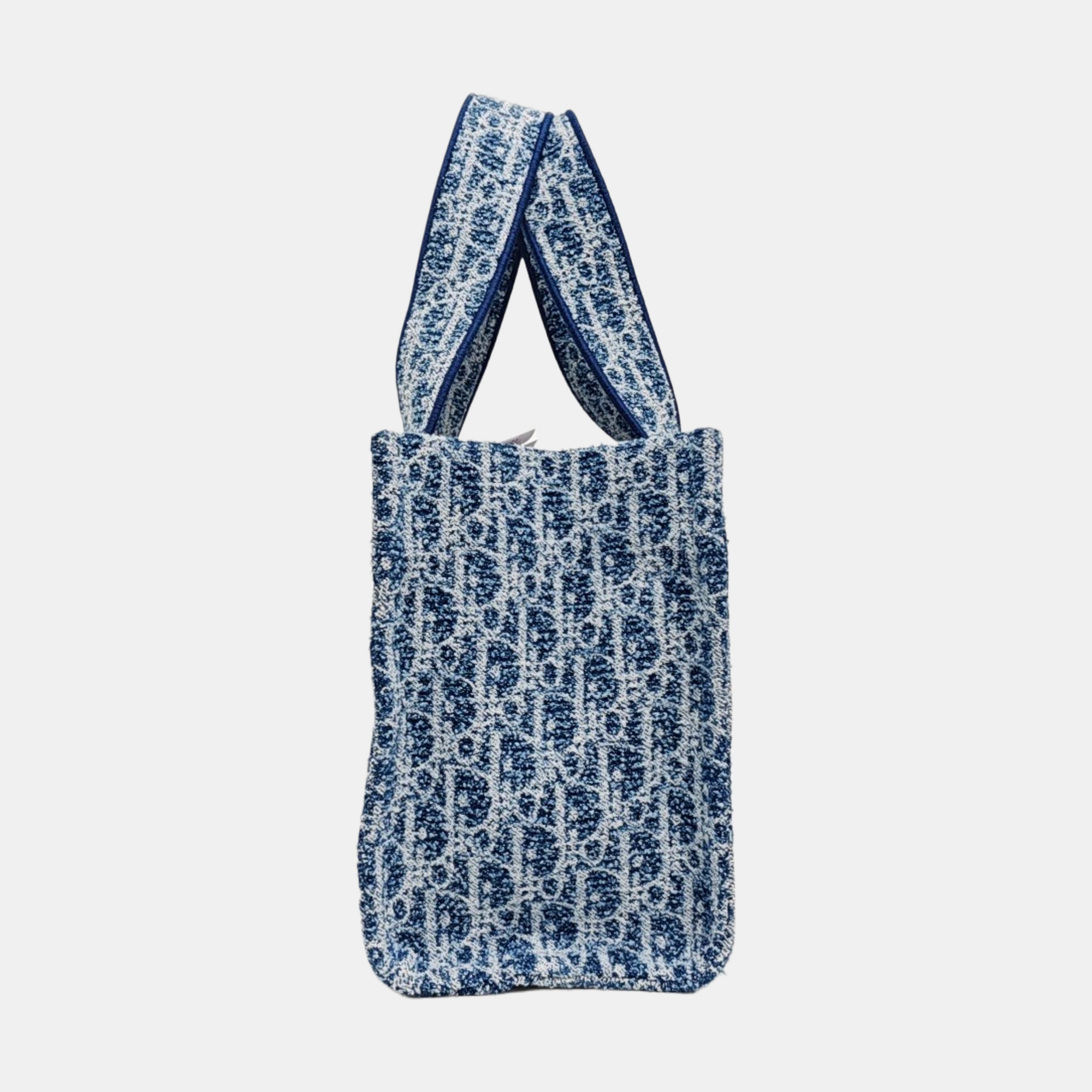 Oblique Canvas Tote Bag Blue