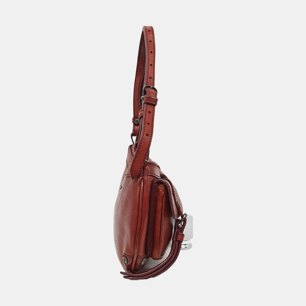 Calfskin Top Handle Bag Brown