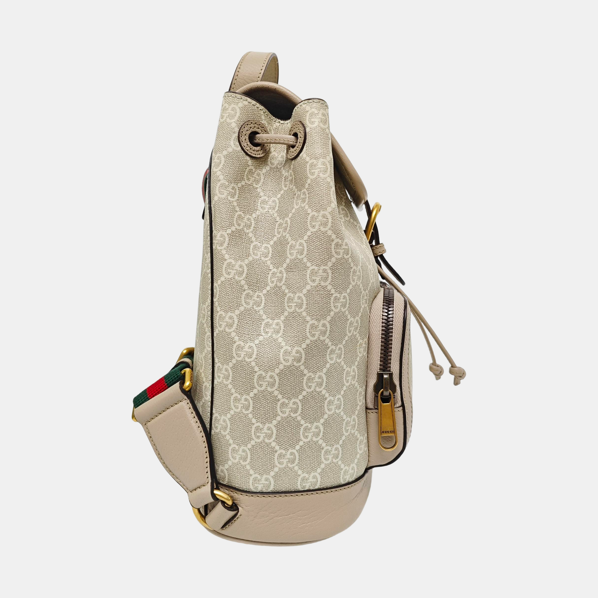 Monogram Coated Canvas Backpack Beige