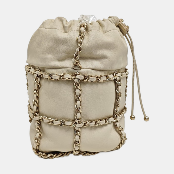 DRAWSTRING Lambskin Beige