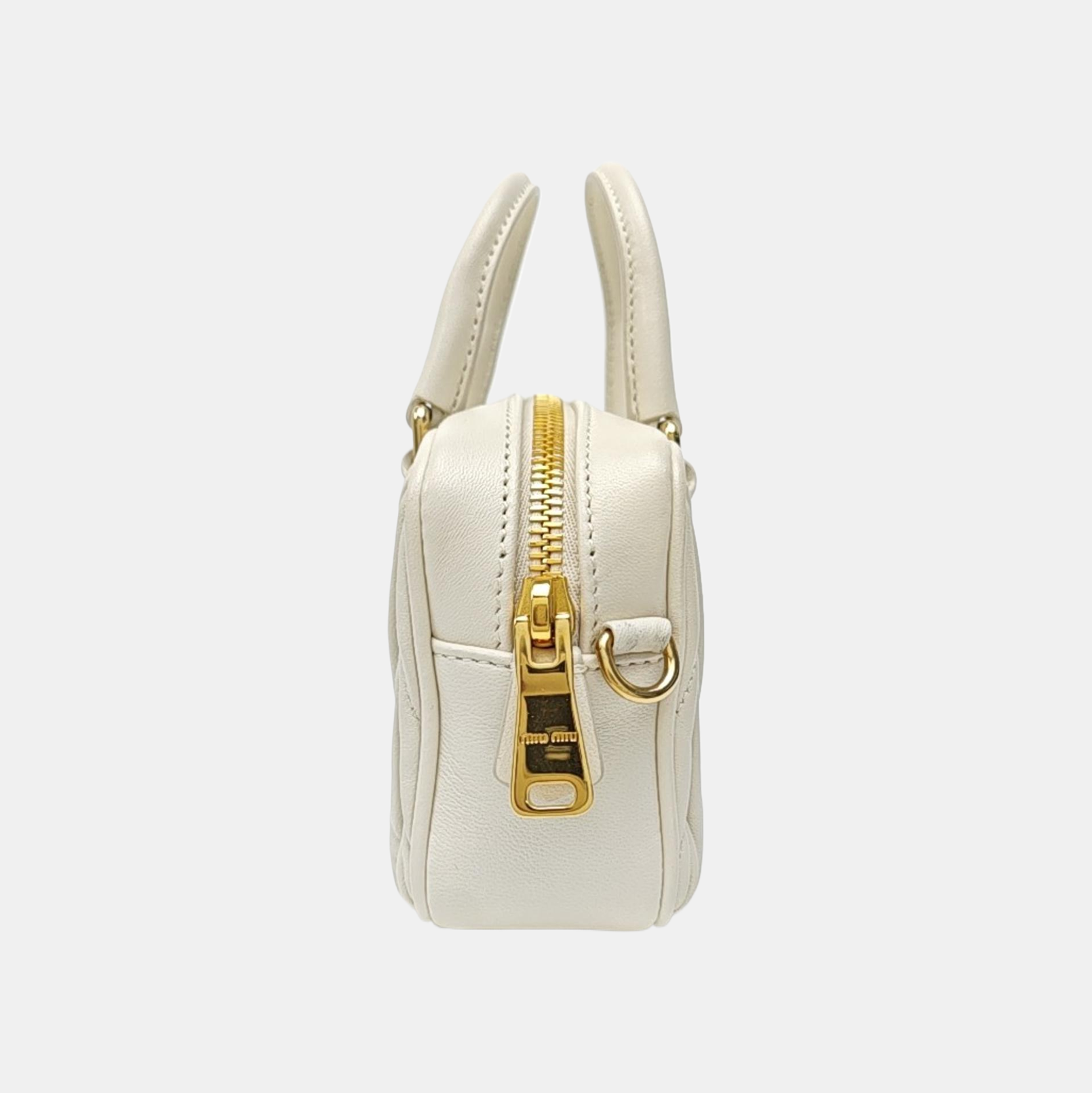 Arcadie Matelassé Mini Quilted Lambskin White
