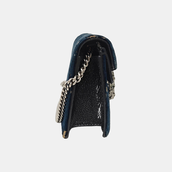 Dionysus Super Mini Monogram Velvet Blue