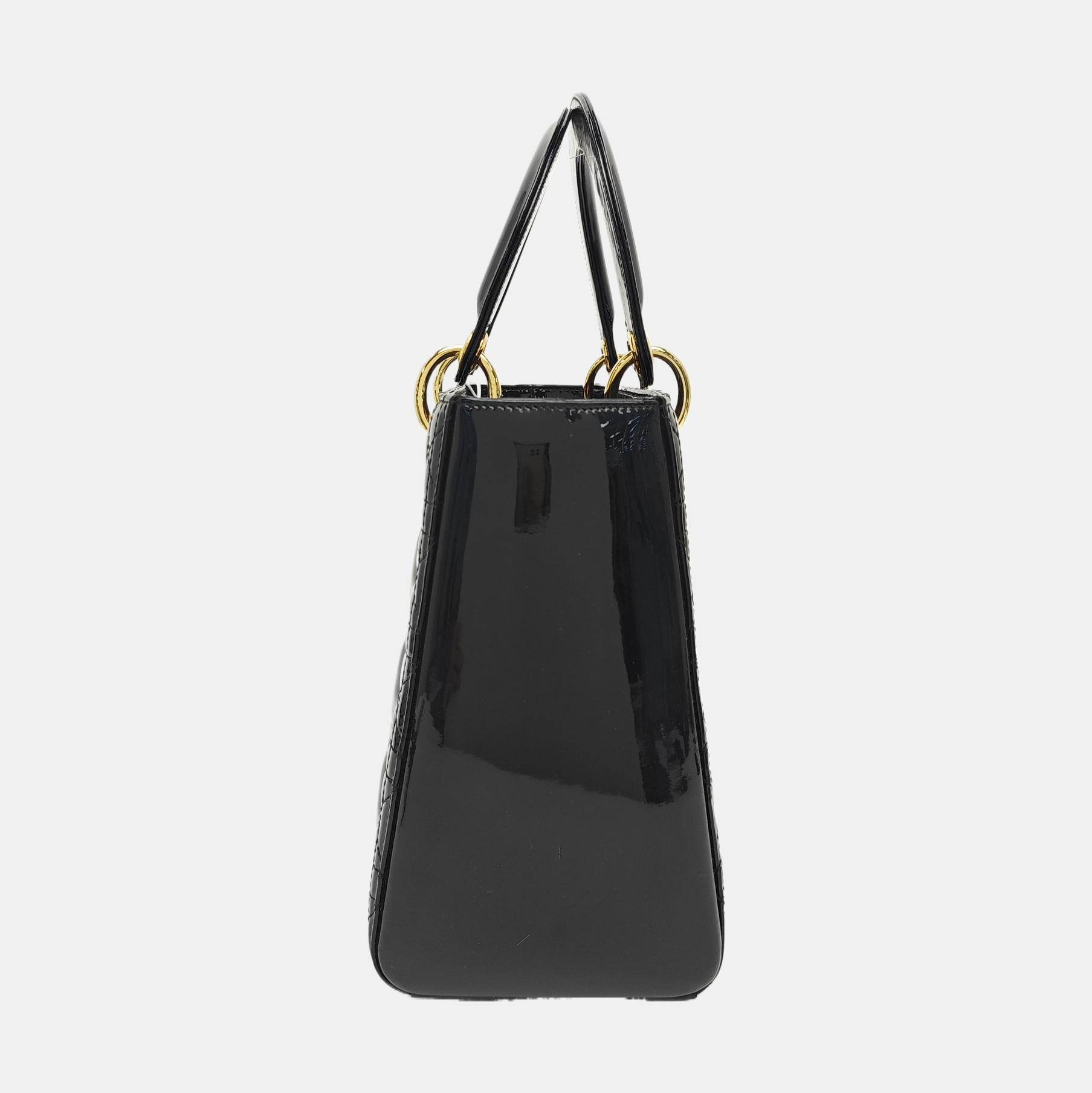 Lady Dior Medium Cannage Patent Leather Black