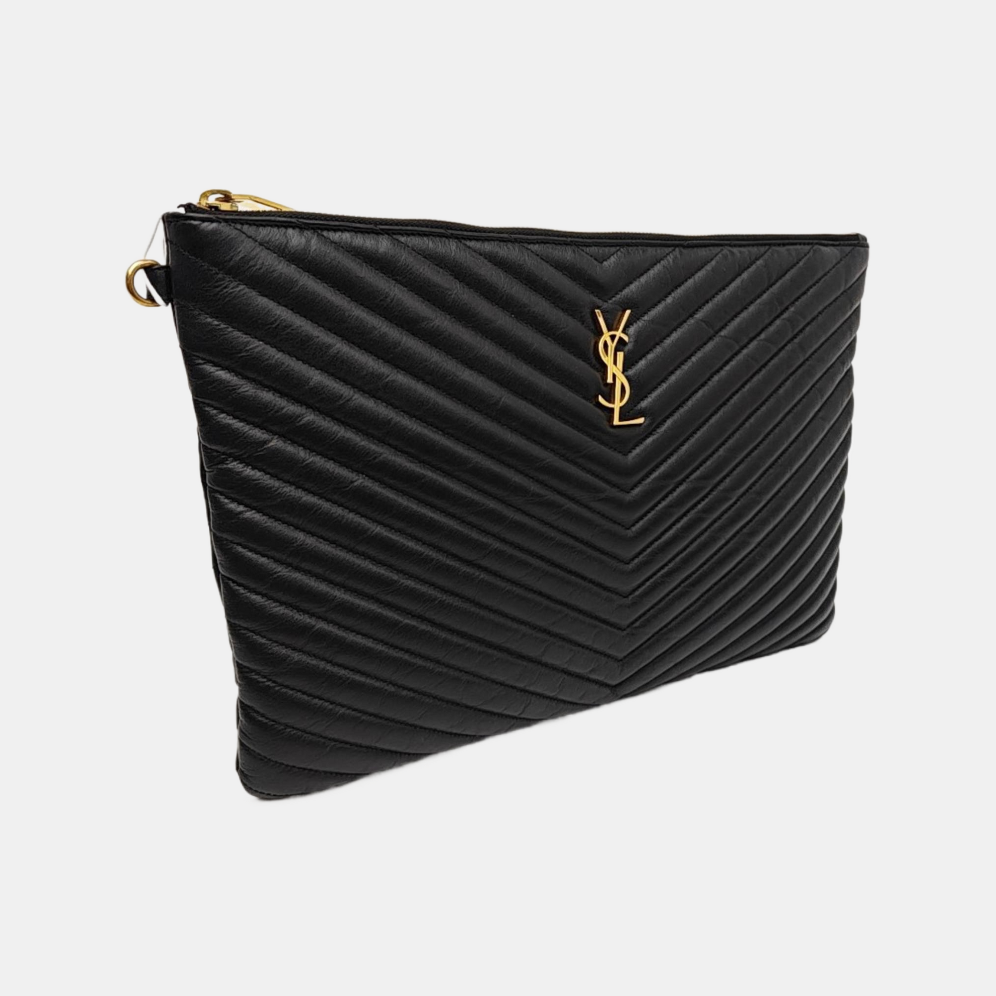 MONOGRAM Chevron Calfskin Black