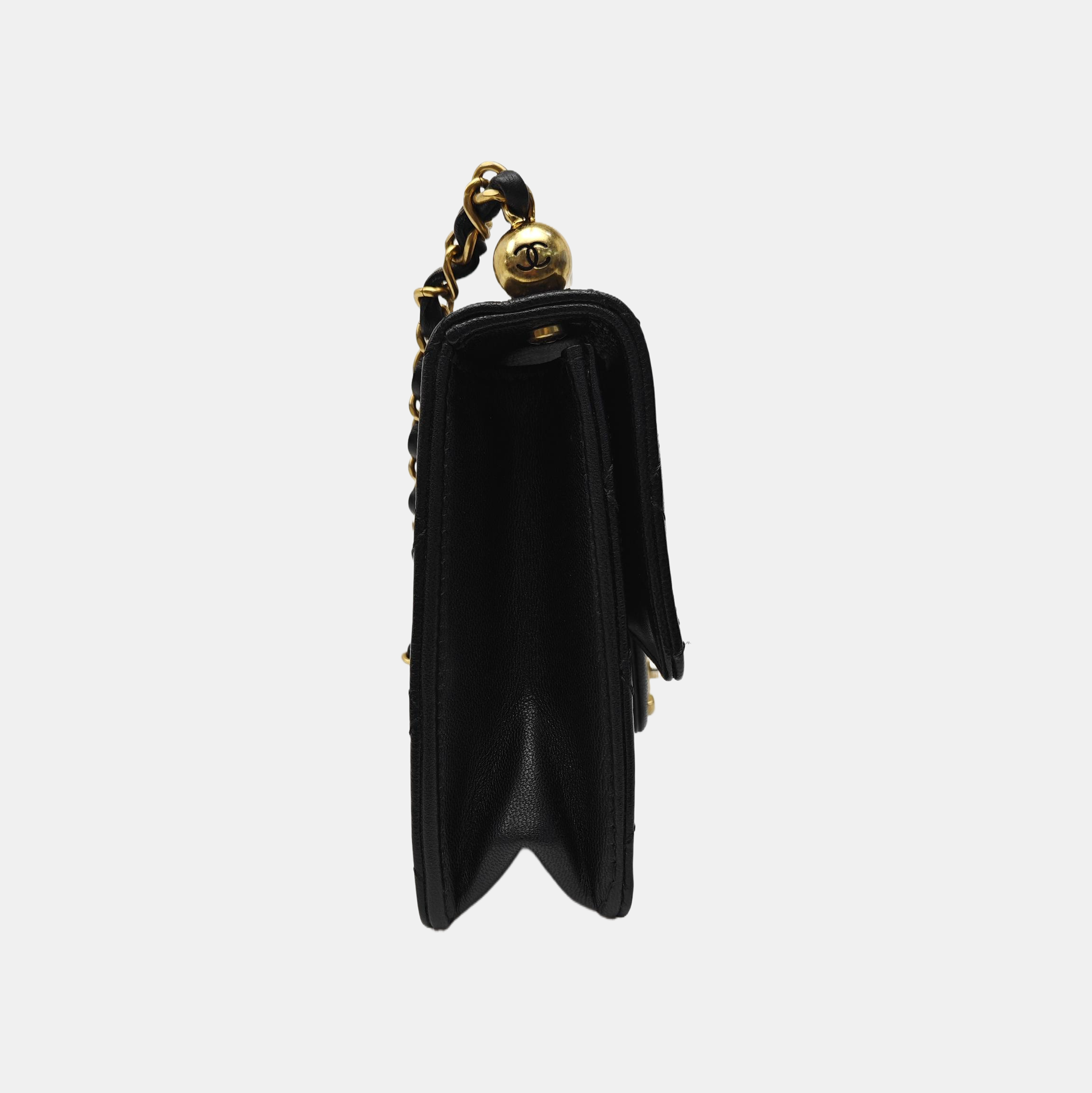 Quilted Lambskin Crossbody Bag Black