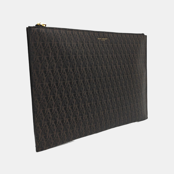 Coated Canvas Clutch Black