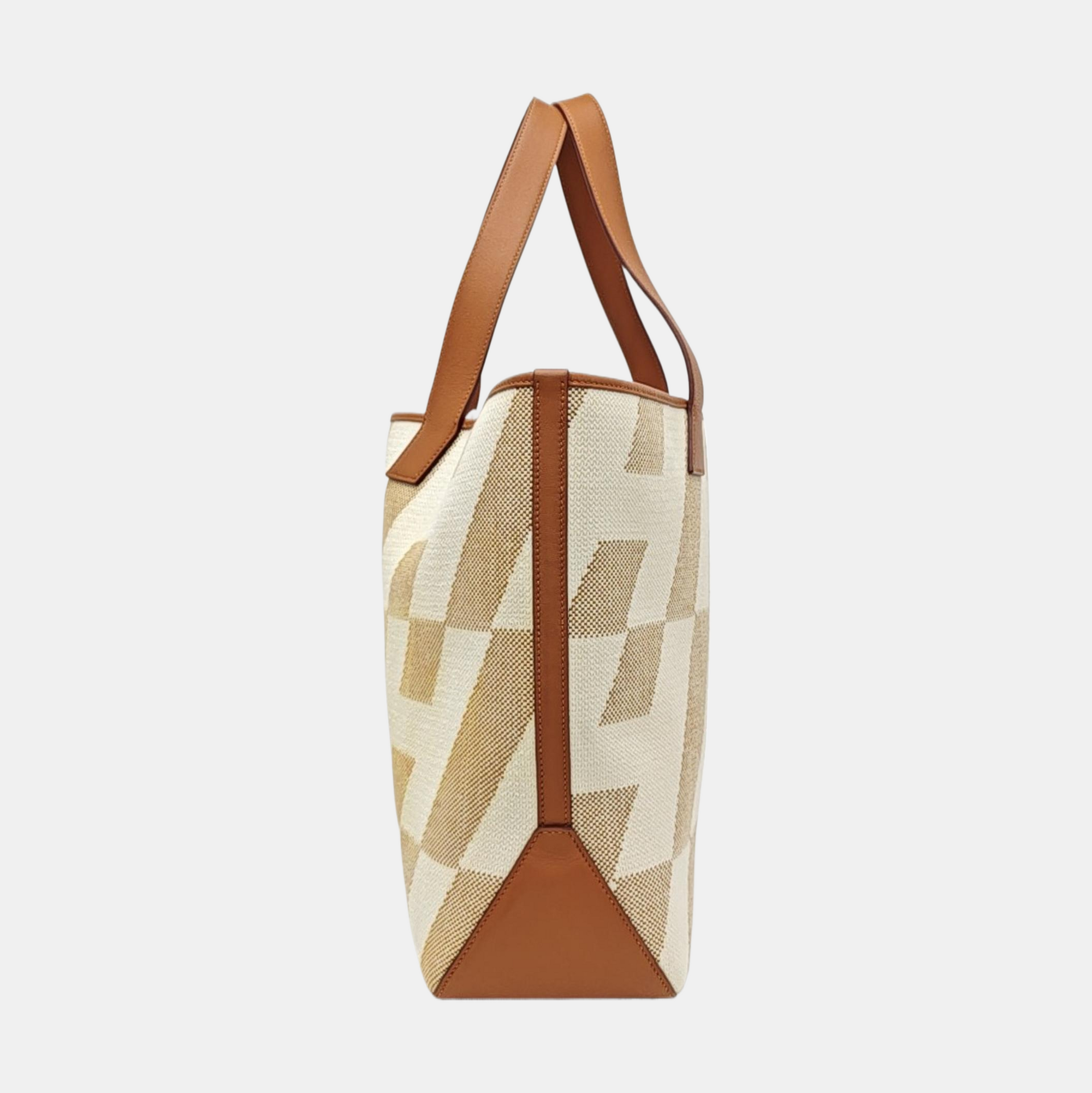 Cabas H En Biais Fabric White