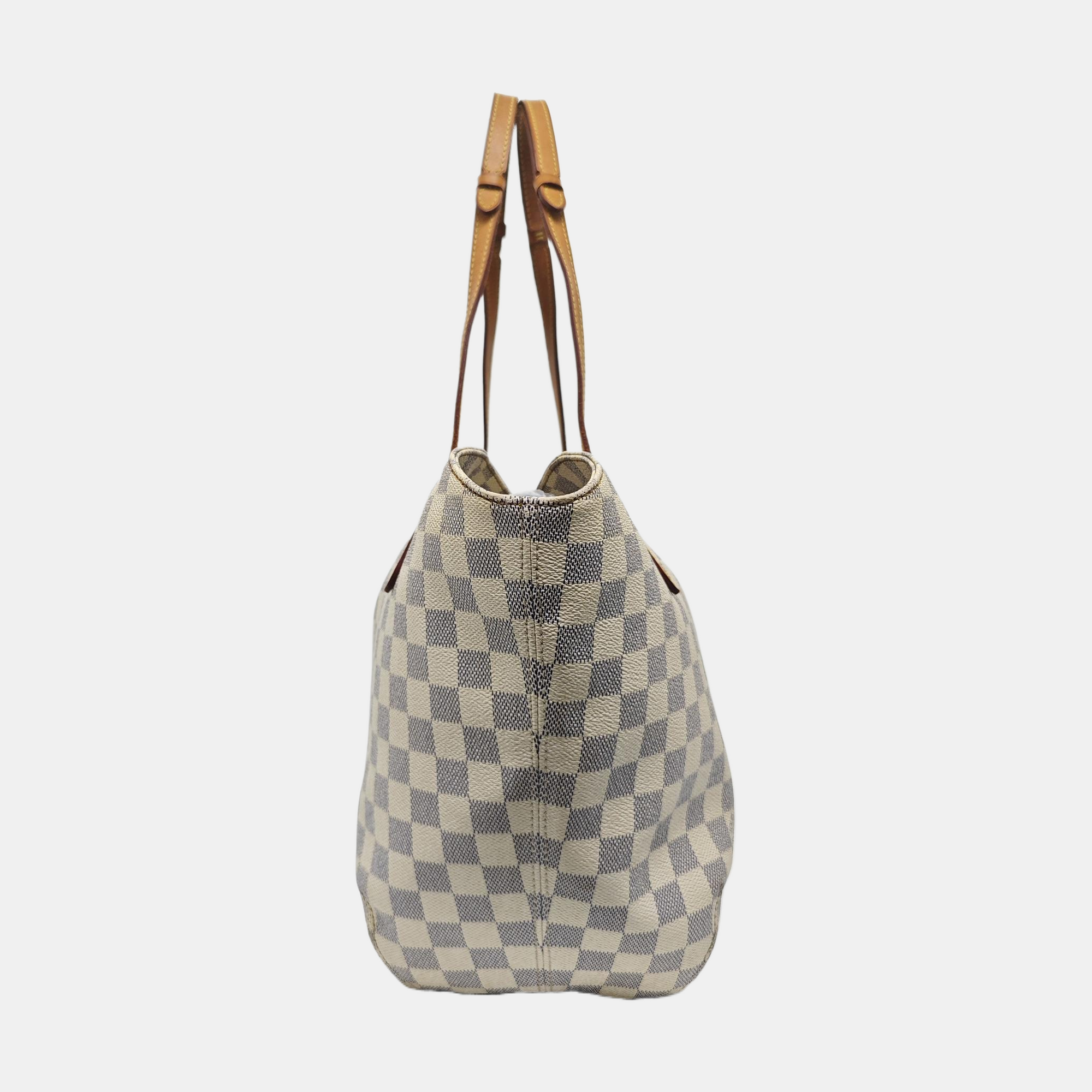 SALINA PM Damier Azur Coated Canvas White