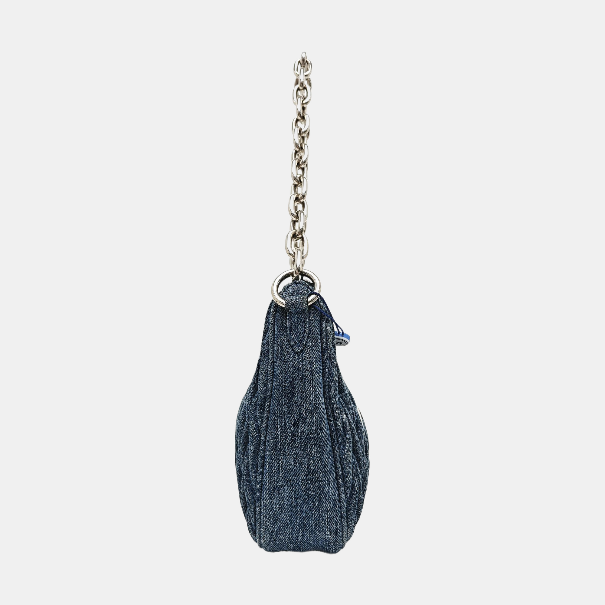 Quilted Denim Shoulder Bag Blue