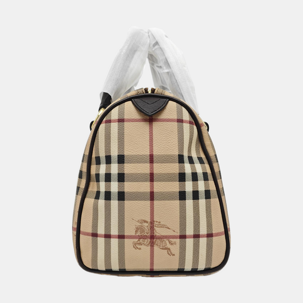 Coated Canvas Top Handle Bag Beige