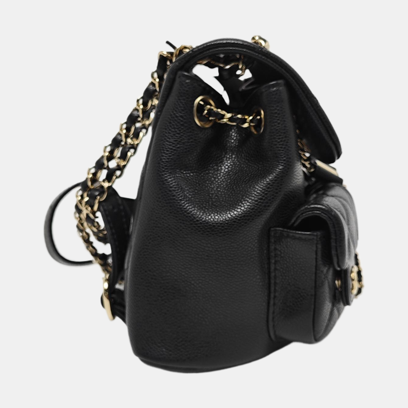DUMA Small Quilted Grained Calfskin Black