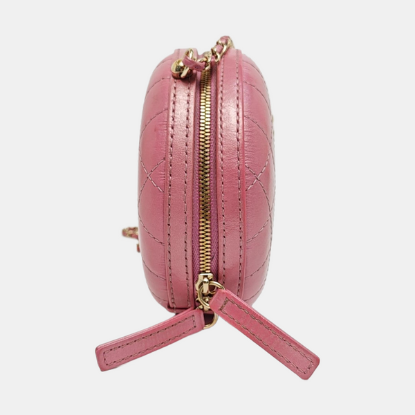 ROUND Quilted Lambskin Pink