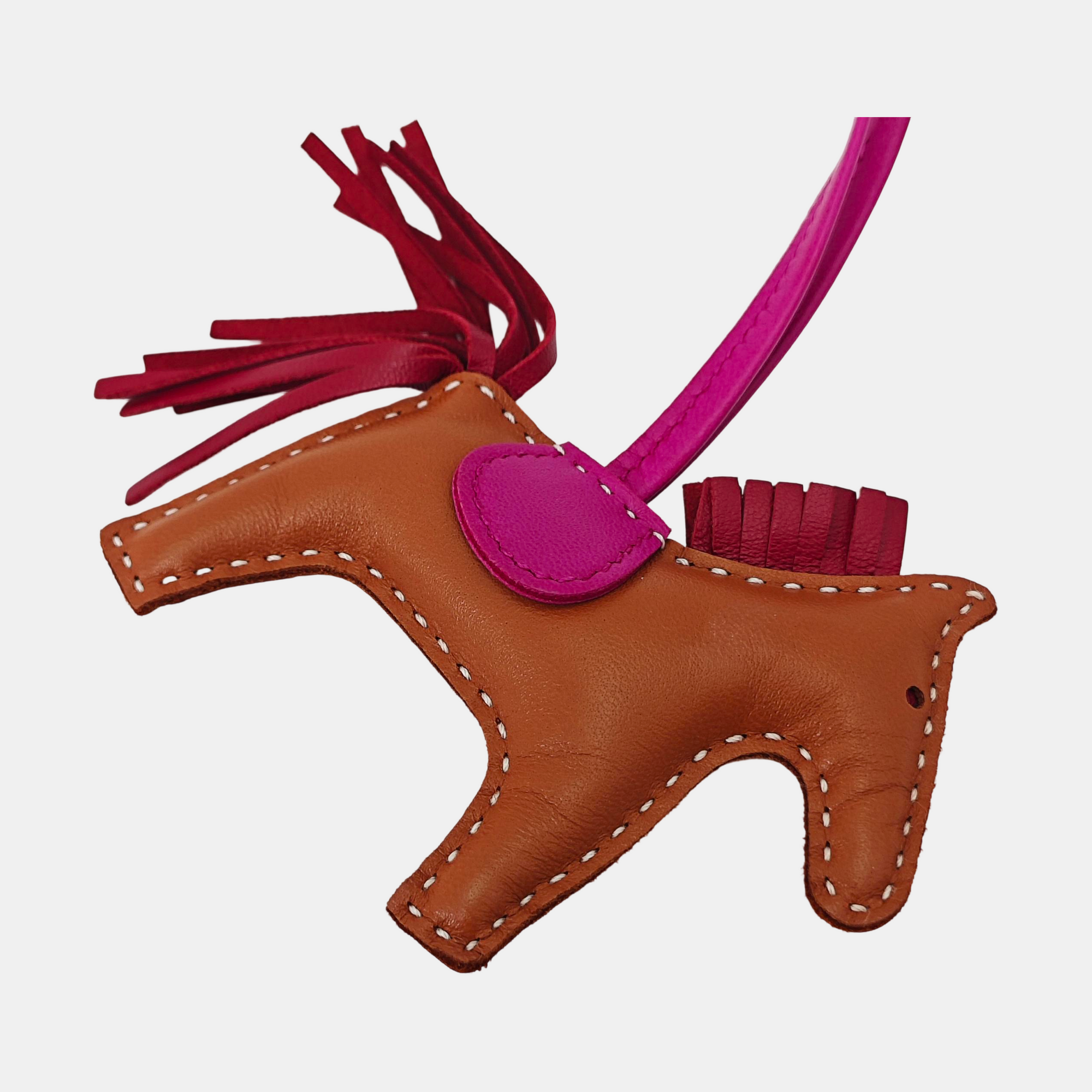 Leather Bag Charm Brown