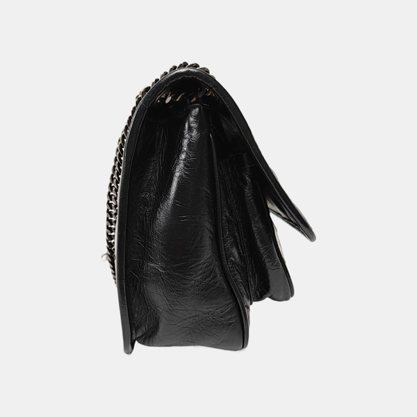NIKI Small Chevron Calfskin Black