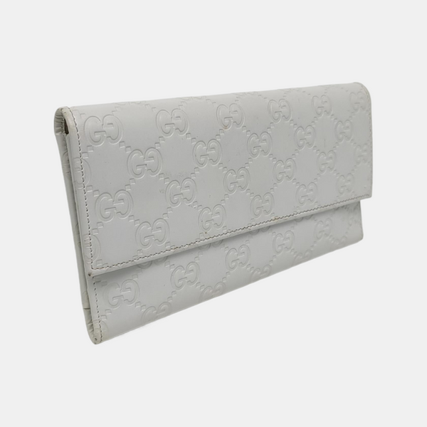 Signature Monogram Calfskin White Wallet