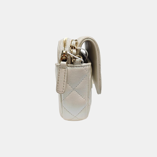 CLASSIC FLAP Mini Quilted Calfskin Metallic