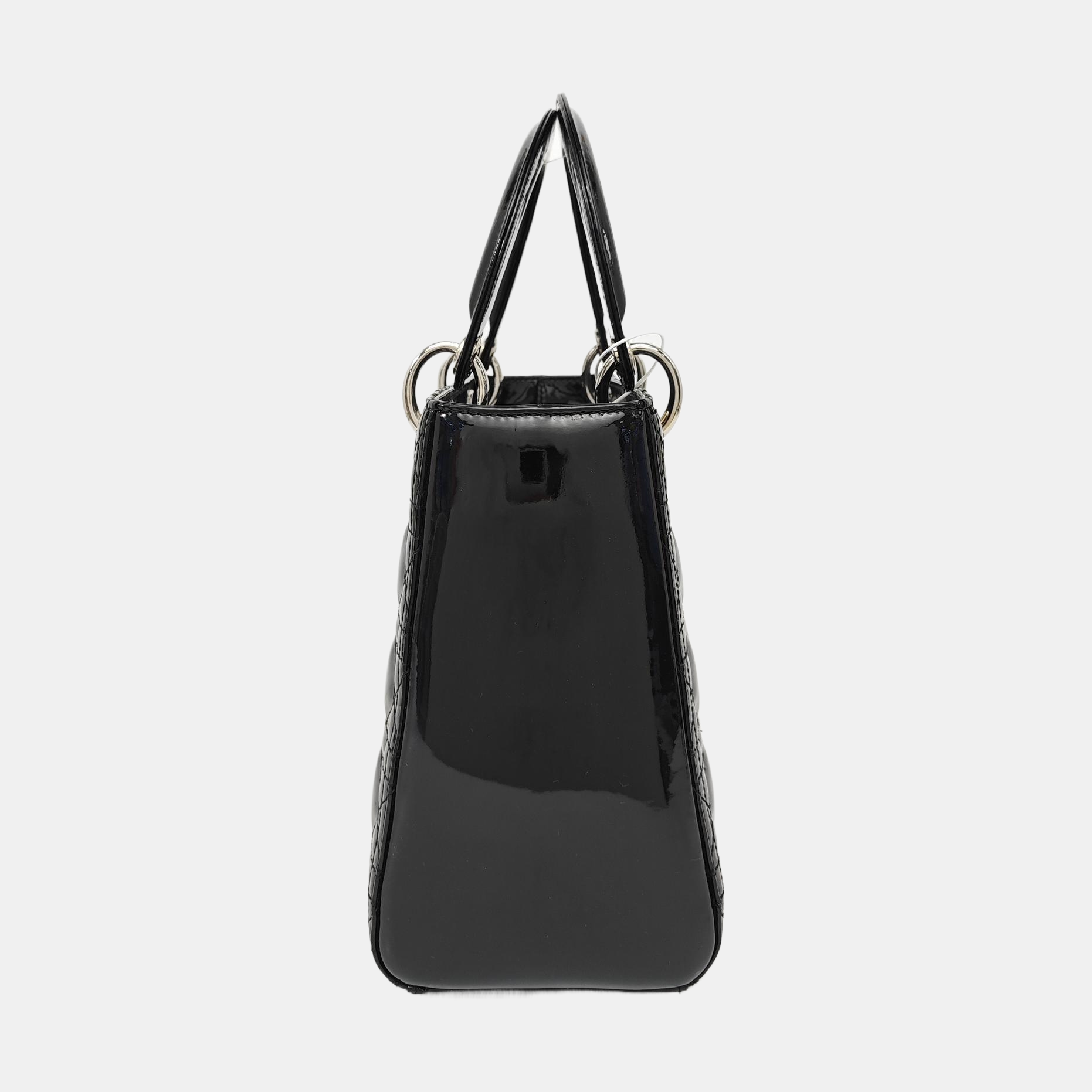 Lady Dior Medium Cannage Patent Leather Black