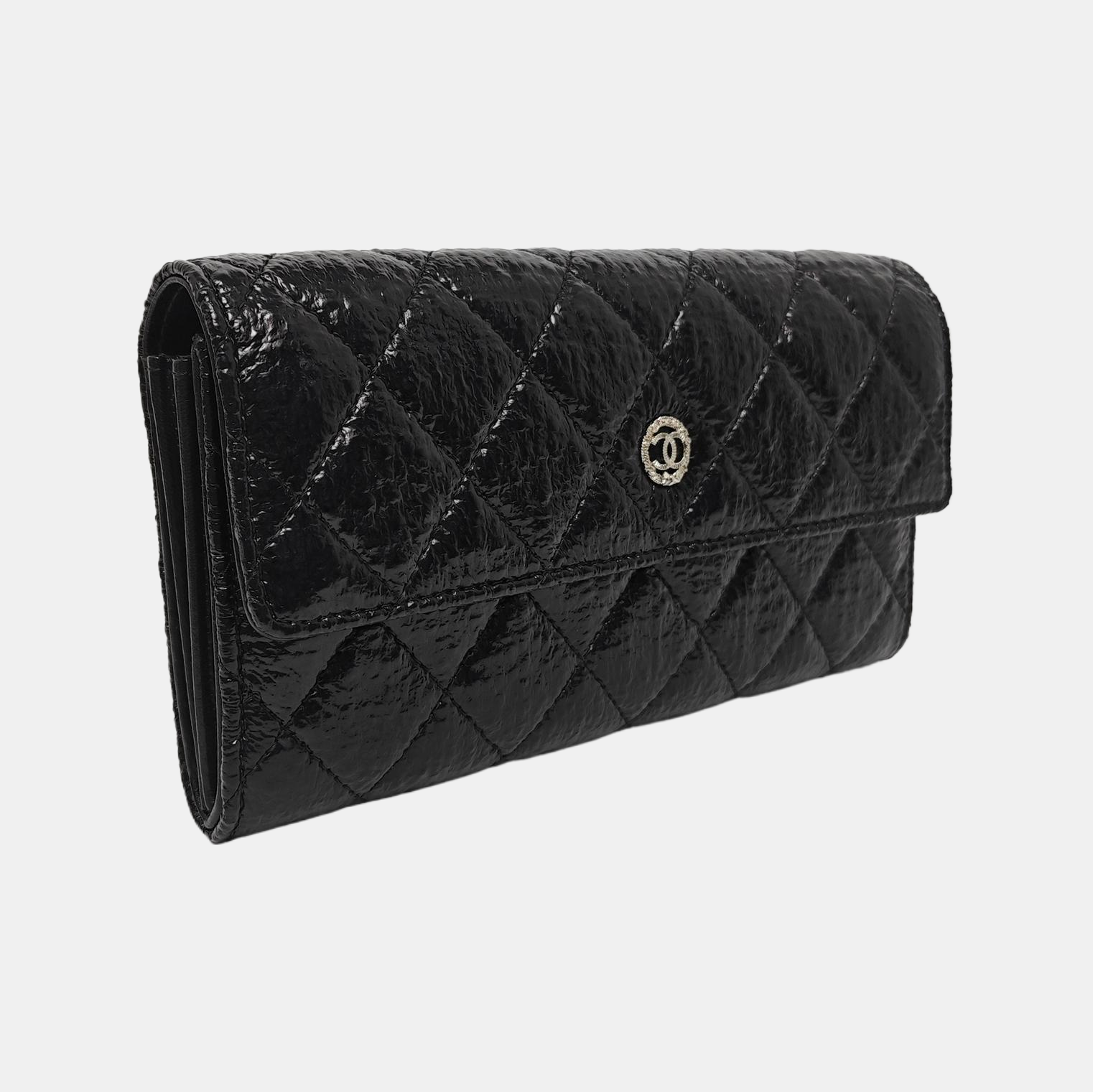 Quilted Calfskin Wallet Black