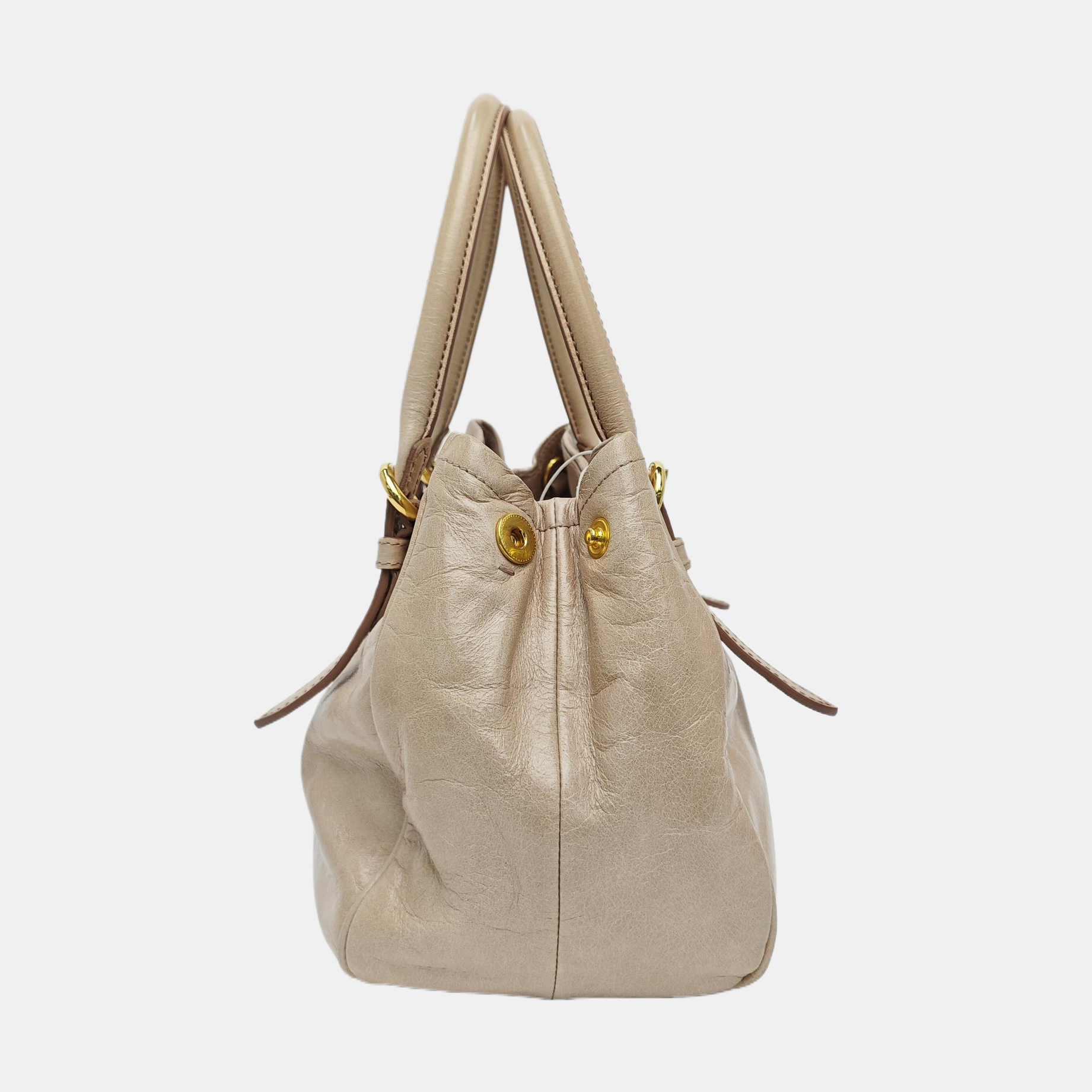 Calfskin Shoulder Bag Beige