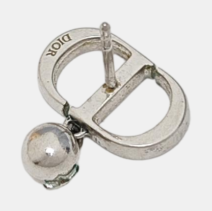 Petit CD Metal Silver Earrings