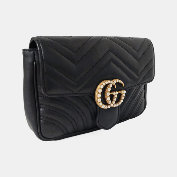 GG Marmont Small Quilted Calfskin Black