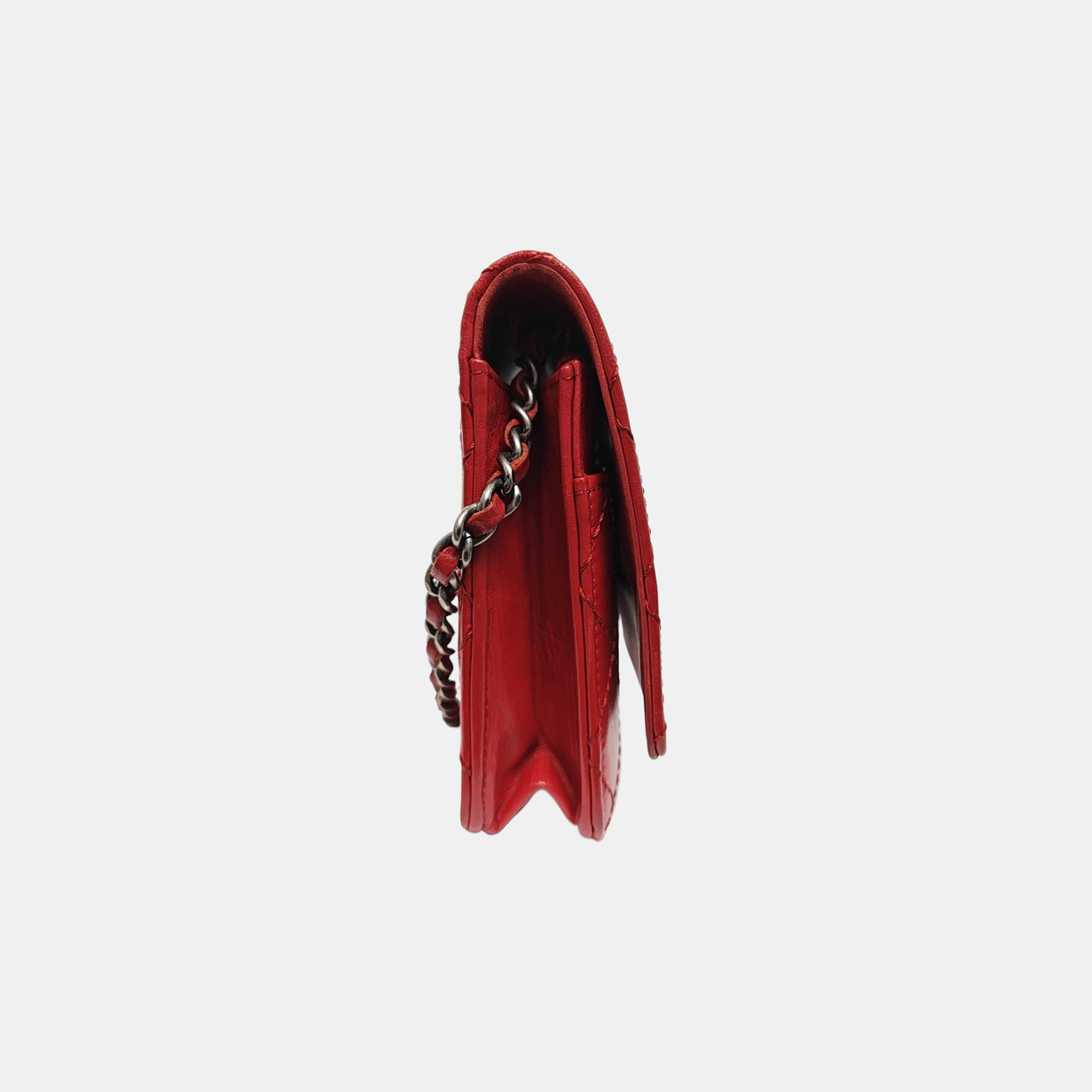 2.55 WOC Quilted Calfskin Red