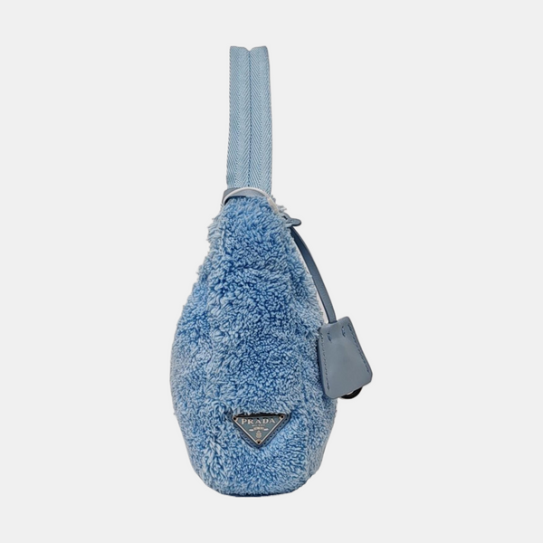 Authenticated pre-owned  Re-Edition2000 Mini Terry Cloth Blue - Top Handle Bag at Looply