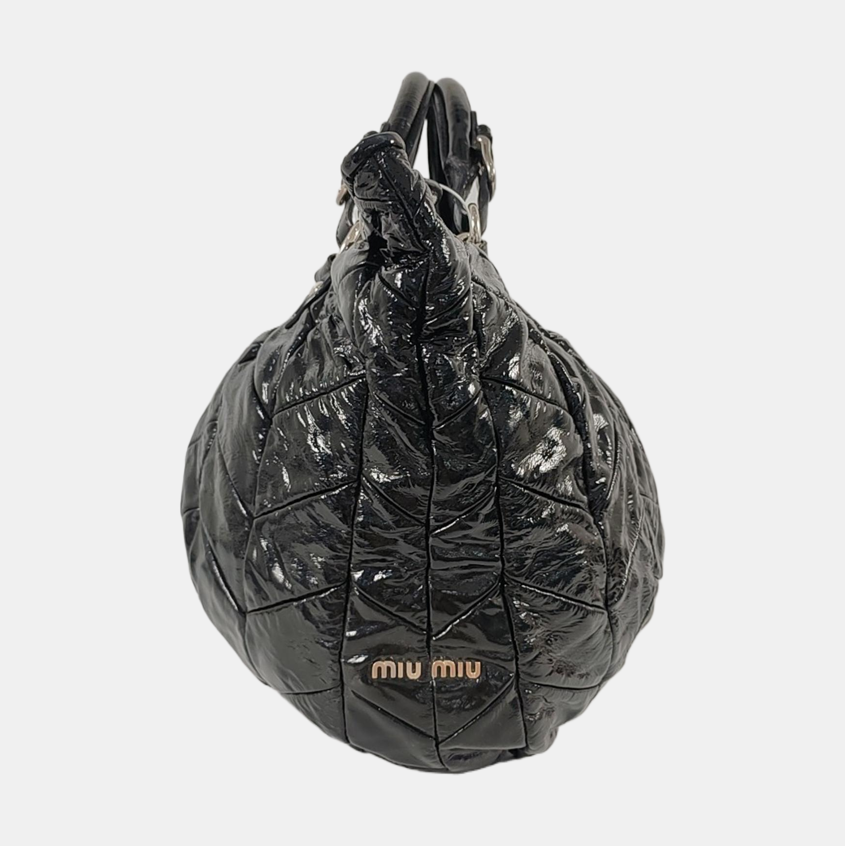 Quilted Patent Leather Black