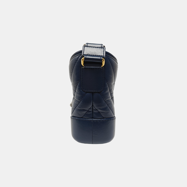 GABRIELLE Small Chevron Calfskin Blue