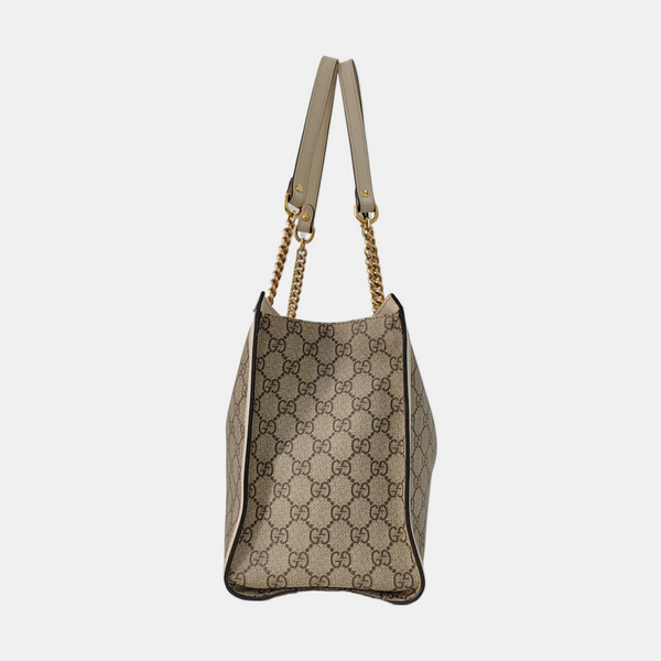 Padlock Medium Monogram Coated Canvas Beige