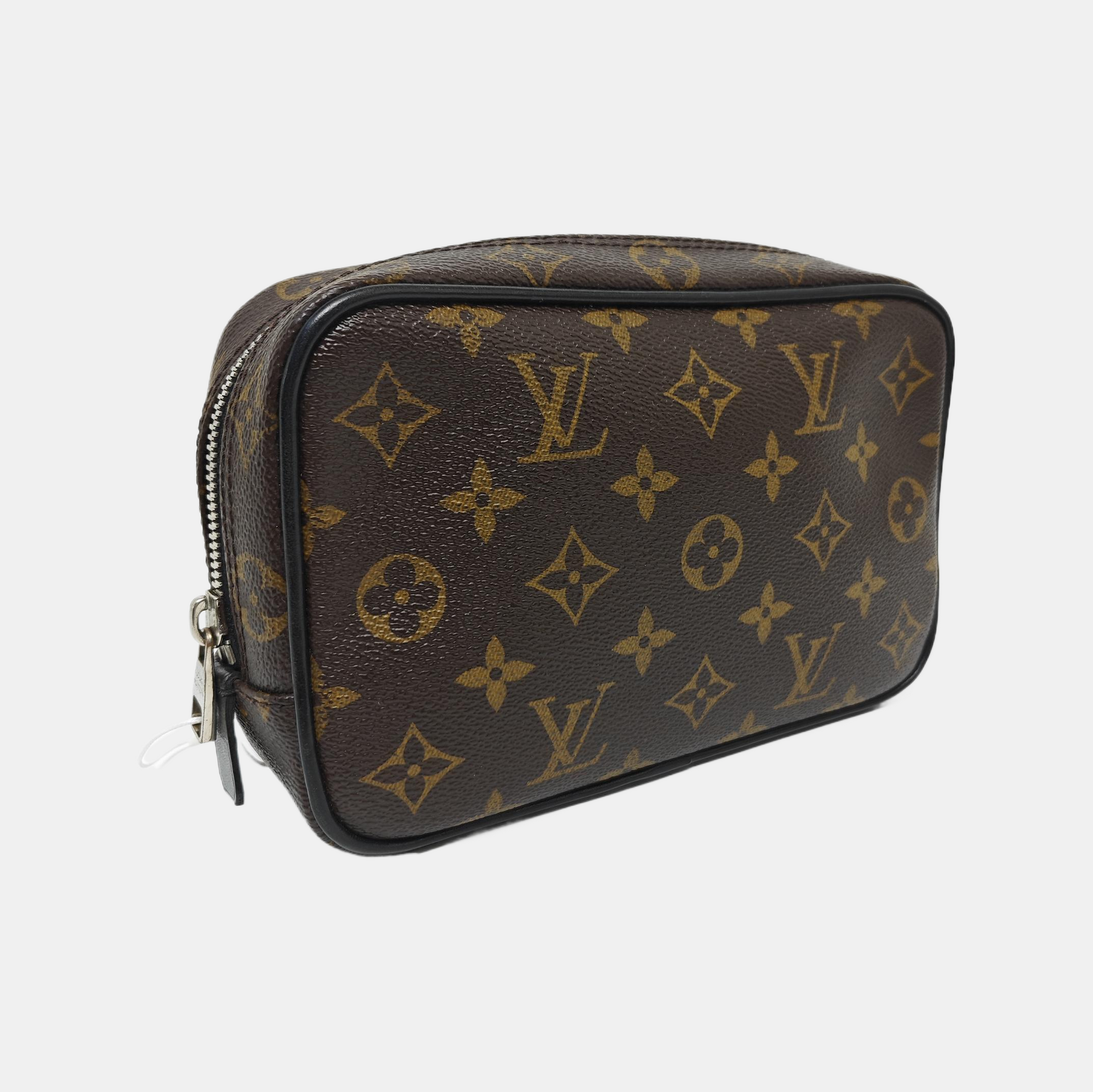 Monogram Coated Canvas Clutch PM Brown